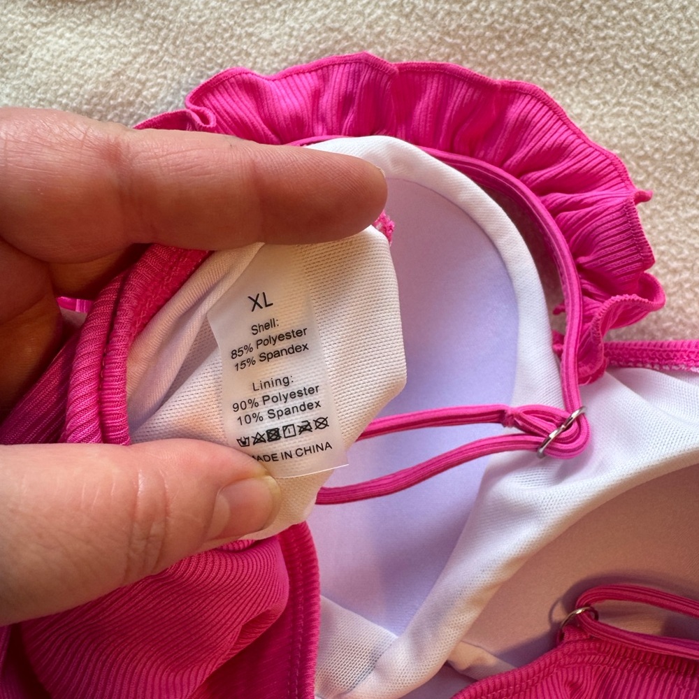 Pink Ruffled One-Piece Swimsuit - Picture 3 of 3